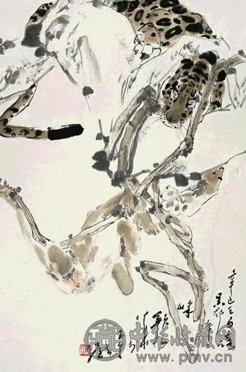 颜梅华 动物 镜心 设色纸本