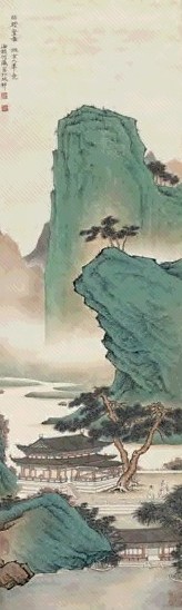 何海霞 绿野堂图立轴设色纸本