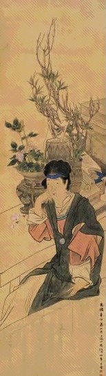 任伯年 人物 立轴 设色绢本