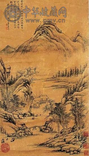 朱鹤年 山水 立轴 水墨纸本