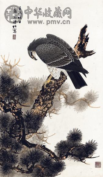 溥佐 1982年作 松鹰 镜心 设色纸本