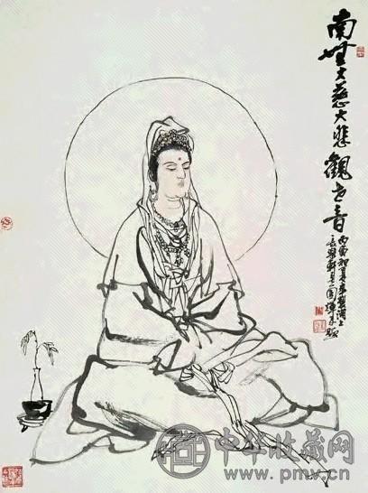 当代 刘国辉 观音 立轴
