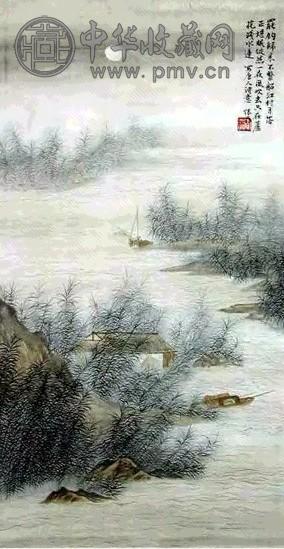 周怀民 唐人诗意 立轴 设色纸本