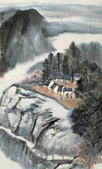 何海霞 山居图 镜心 设色纸本