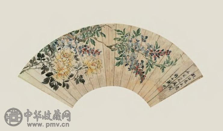 清 戴熙 花卉 扇面