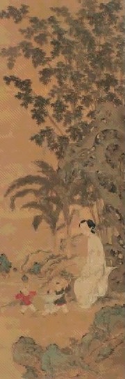 明 仇英 人物 立轴 设色绢本