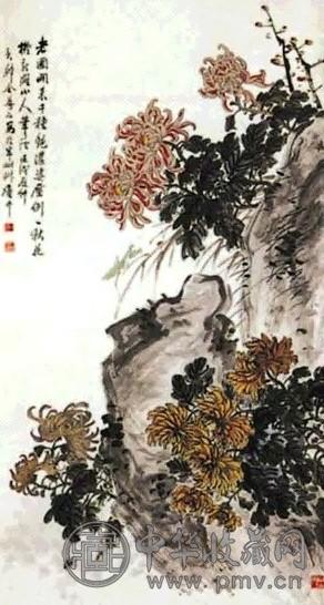 金梦石 菊石图 轴