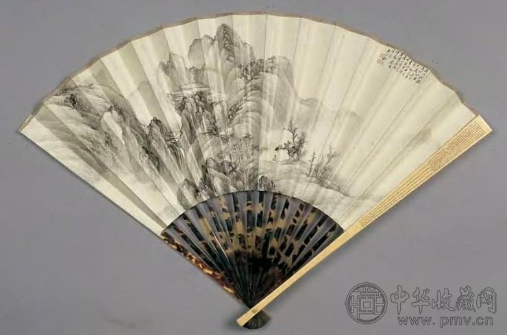 祁崑 1933年作 听泉图 扇面 水墨纸本