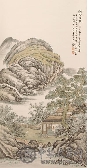 沈塘 山水 立轴 设色纸本