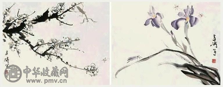 王雪涛 花鸟草虫 四幅 镜心 设色纸本