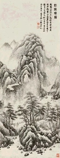 黄向坚(款) 松涛钟韵 立轴 设色纸本