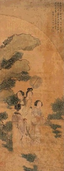 费丹旭 辛丑(1841年)作 仕女 屏轴 设色纸本