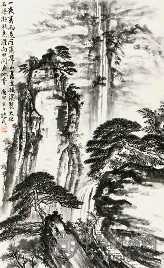 周怀民 山水 镜心 纸本