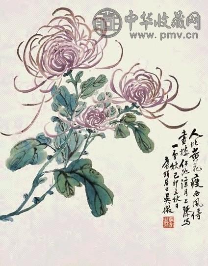 吴徵 1939年作 菊花 镜心 设色纸本