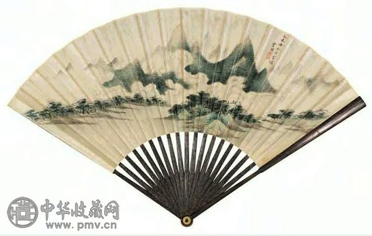 丁云鹏 云山图 成扇