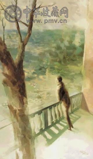 孙蛮 2003年作 海的北边 油彩 画布 框