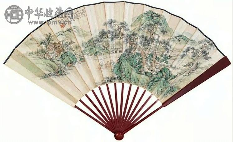 沈铨 1927年作 小红低唱 扇面 设色纸本