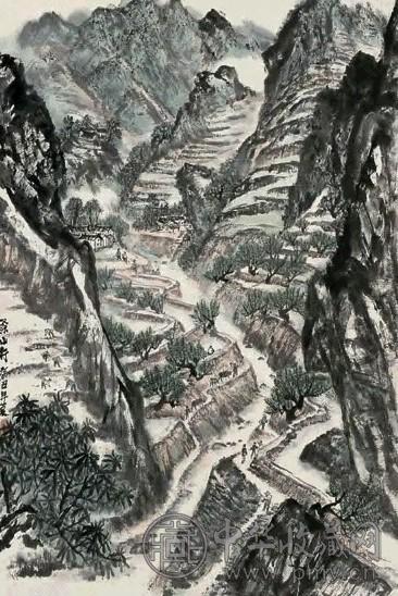 赵望云 桑山行 立轴 设色纸本