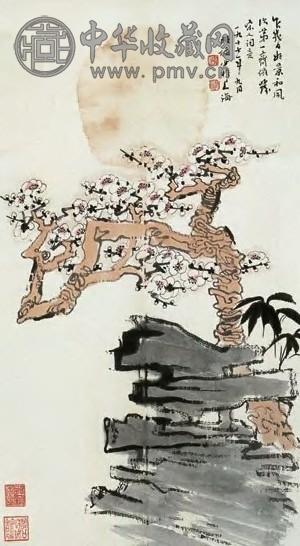 陆俨少 梅花 立轴 设色