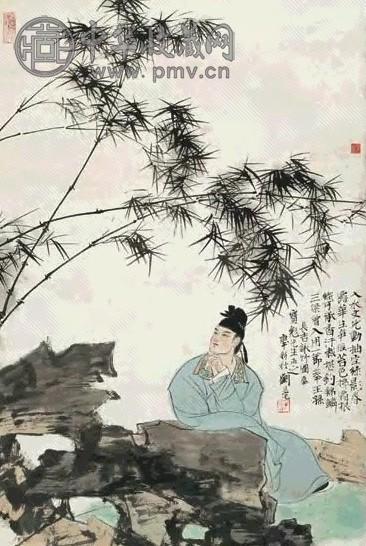 刘旦宅 1990年作 长吉苦吟图 立轴 纸本设色