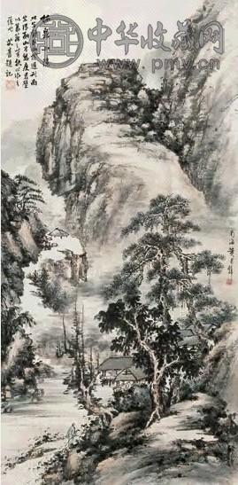 黄君璧 林泉小隐 立轴 设色纸本