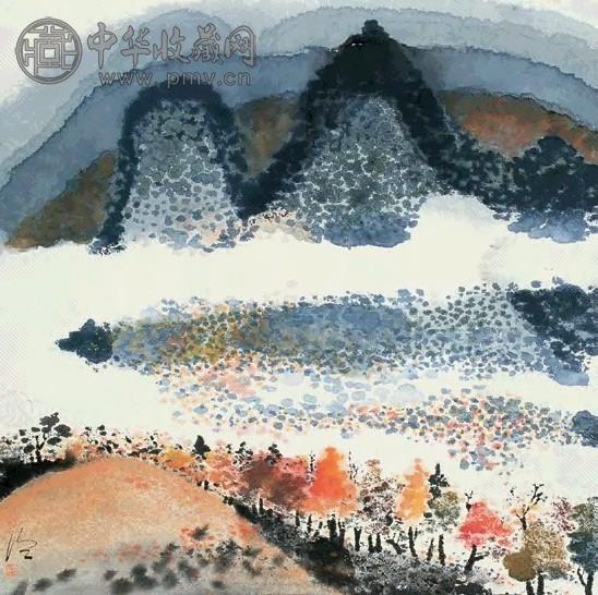 陈家泠 秋色 立轴 设色纸本