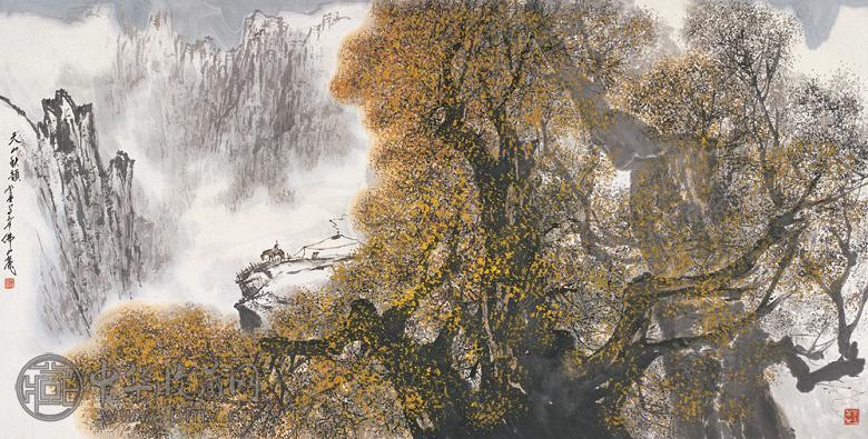 张登堂 天山秋韵 镜心 设色纸本