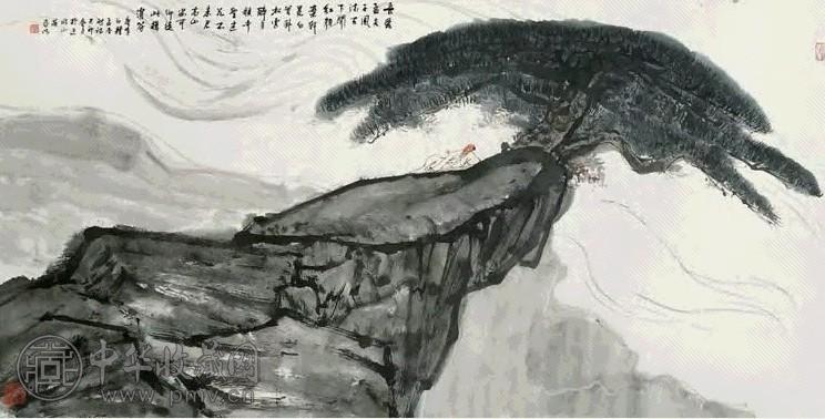 亚明 1999年作 李白诗意图 镜心 设色纸本