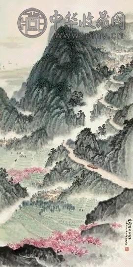 余彤甫 桃花源 立轴 设色纸本