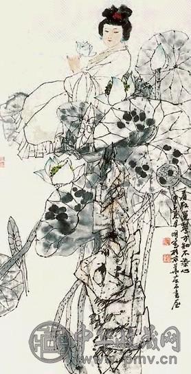 王明明 采莲图 立轴 纸本