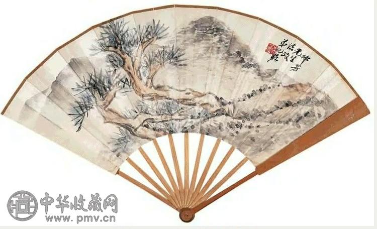 朱屺瞻 山水 扇面 设色纸本