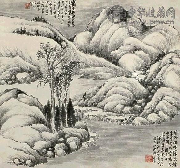 林纾 己酉(1909年)作 山水 立轴 水墨纸本