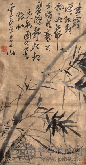 傅山 竹子 立轴 水墨绢本