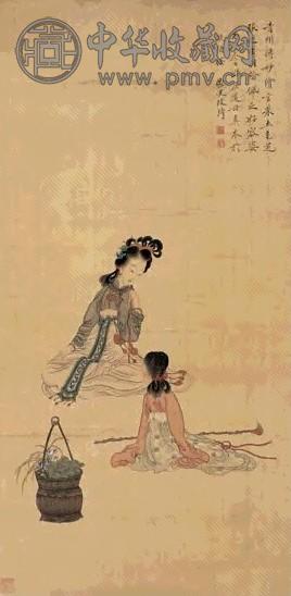 改琦 仕女 立轴 绢本