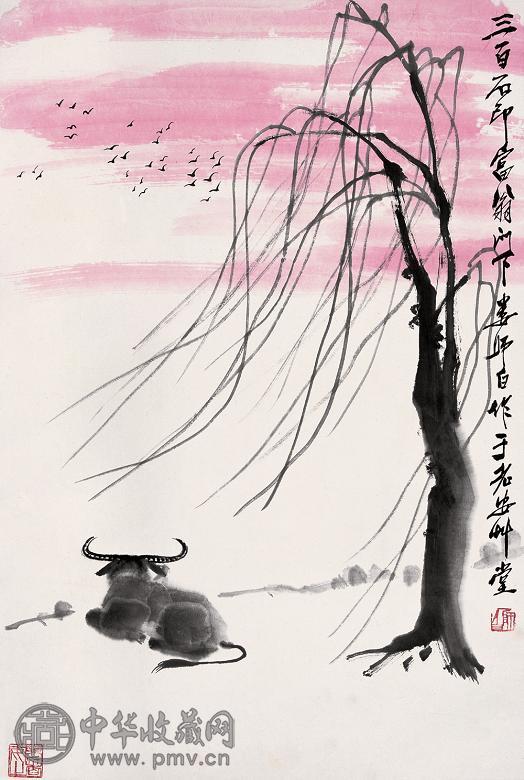 娄师白 柳牛 立轴 设色纸本