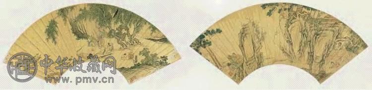 仇英 山水人物 扇页