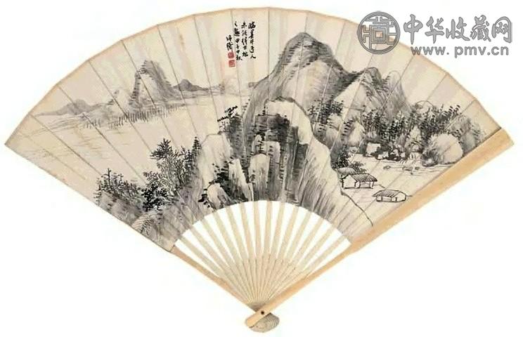 胡佩衡 1924年作 溪山卧游图 扇面 水墨纸本