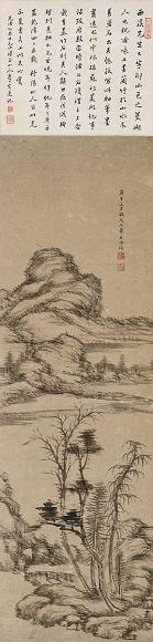 王畿 一七八零年作 仿元人山水 立轴 水墨纸本
