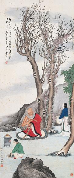 冯超然 烹茶图 立轴 纸本