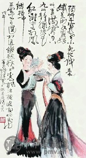 程十发 1978年作 人物 镜心 设色纸本