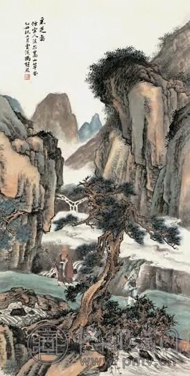 近现代 冯超然 采芝图 轴