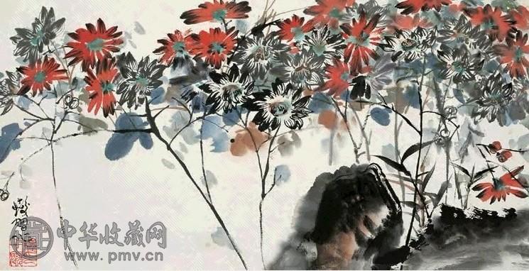 程十发 花卉 镜心