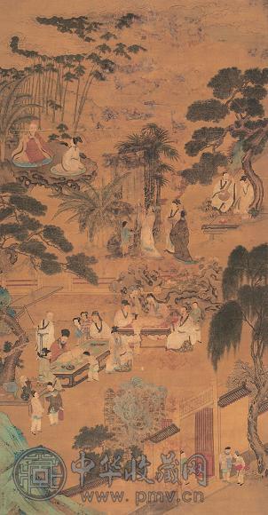 仇英(款) 西园雅集图 镜心 绢本