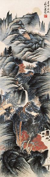 萧谦中 秋山图 立轴 纸本