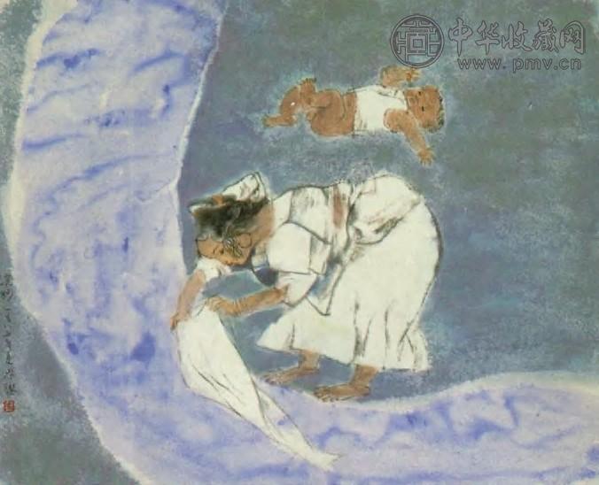 现代 周思聪 浣纱女 镜心