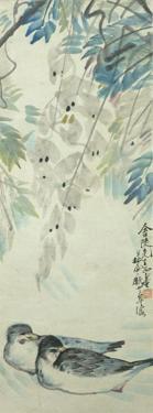 林风眠 1943年作 游侣 立轴 设色纸本