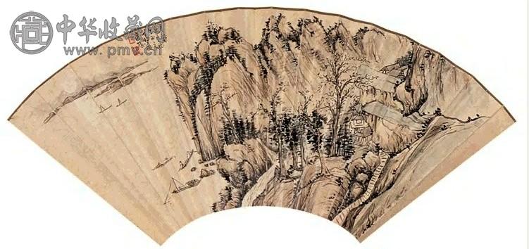 罗复堪 山水 扇面