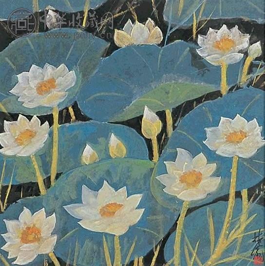 近现代 林风眠 荷 镜心