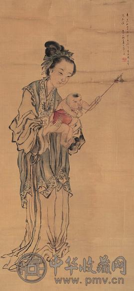 苏六朋 人物 立轴 绢本