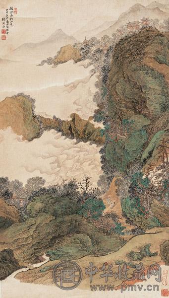 刘锡永 甲申(1944年)作 太行山色 立轴 设色纸本